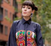 Streetstyle: los rodetes con el flequillo recto