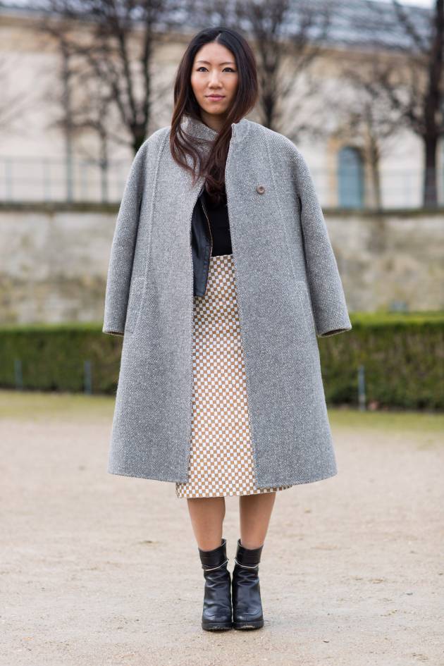 Streetstyle: el abrigo para un falso corte cuadrado, en detalle